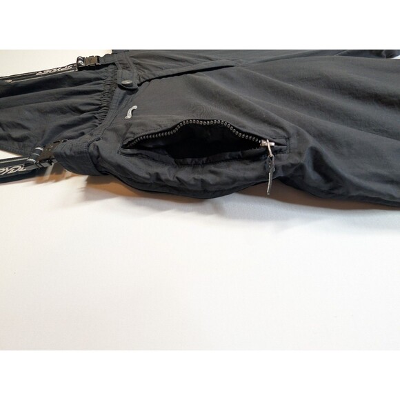 Spyder Ski Snow Bib Pants Mens XL Black Overalls Suspenders Zip Pockets Gaiters - Picture 6 of 16